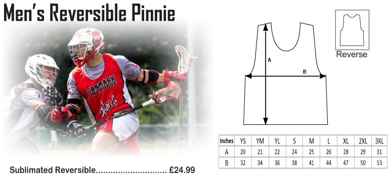 ArchLevel Lacrosse Mens Pinnie Size Chart